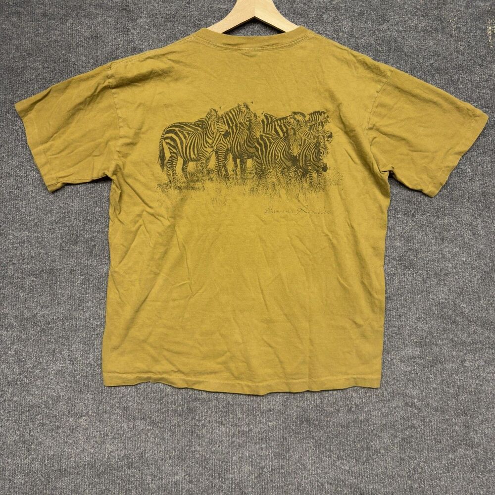 Vintage Banana Republic Zebra Graphic T-Shirt Mens Size M Safari Wildlife Pocket